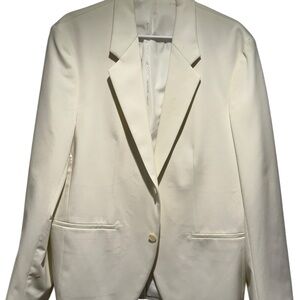Zara Cream Single-Button Blazer
